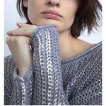 ZARA NWT silver metallic crops sweater small Photo 13