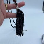 Boutique Black glass tassel necklace  boho festival Photo 3