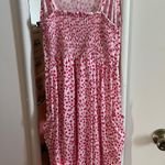 White And Red Floral Midi Dress Photo 1