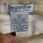 Liz Claiborne Liz Claiborne Plaid Linen Skirt Petite Collection Beige Striped Career Size 6* Photo 3