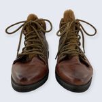 Johnston & Murphy  Brown Leather Suede Lace Up Fur Tongue Ankle Boot 78-51776 9.5 Photo 1