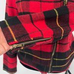 Thread & Supply Moto Jacket Lumberjack Plaid Vintage 1980’s Size Small Red Photo 3