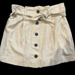 Ci Sono NWT Linen Beige Button Tie Waste Skirt Photo 1