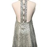 Kimchi Blue Light Blue Silver Foil Halter Dress Photo 5
