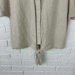 I.N.C. Neutral Linen Blend Boxy Short Sleeve Button Front Top Size XS Tan Photo 3