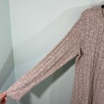 Cato  Women Light Brown Ribbed Slit Hem Long Sleeve Blouse Size L NWT Photo 4