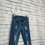 Aero High Rise Jegging Distressed Skinny Jeans Medium Wash Women’s 4 Stretch Y2K Blue Photo 2