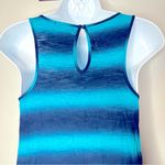 Lucky Brand  Blue Spray Tie Dye Sleeveless Maxi Dress Size Photo 7