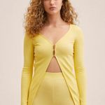 Mango Ribbed Knit Cardigan Size Medium New aw tags Photo 3