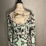 Milly  Long Sleeve Silk Dress in Mint and Black Size 8 Photo 6