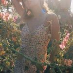 ZARA Yellow Floral Draped Satin Effect Mini Dress Size L NWT New With Tags Photo 1