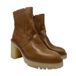 Free People James Chunky Heel Leather Chelsea Boot Brown 38.5 Photo 1