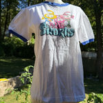 Vintage The Snorks Ringer Top Womens S/M (vtg L) Cartoon 80s Coastal Concepts White Photo 0