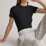 Quince  Stretch Cotton Jersey Fitted T-Shirt Black Large NWT IN PACKAGE Photo 1