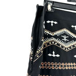 Paper Crane NWT  size medium mini‎ skirt black with bronze white embellisments Photo 2