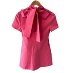Staud Ilana Bow Tie Mini‎ Party Dress Lollipop Pink Size XS NWOT Photo 5