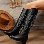 Black Cowboy / Cowgirl Boots Size 7 Photo 0