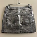 All Saints Cleo Silver Coated Denim Mini Skirt Size US 4 Photo 5