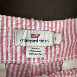 Vineyard Vines  100% Cotton Pink White Striped Seersucker Shorts Women’s Size 2 Photo 6