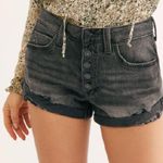Free People NEW Romeo Rolled Cut Off Shorts Sz 31 Black Distressed Button Up Photo 2