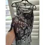 INC International Concepts Womens M Black White Floral Sheer Sleeveless Top Size M Photo 4