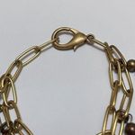 Pretty Charm Bracelet Gold Tone With Fish / Turtle / Stone Charms Photo 4