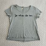 Free People We The Free / Gray Oversized French Scoop Neck T-Shirt Size XS Photo 4