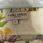 Laura Ashley Linen Large Floral Peasant Top Puff 3/4 Sleeve Blouse Ditsy Girly Photo 2
