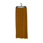 Pleated Midi Skirt Women M Elastic Waist Minimalist Fall Outfit Boho Style Golde Size undefined Photo 3