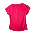 New Balance Hot Pink Women's V Neck Althetic Fitness Tee, Size Medium Photo 4