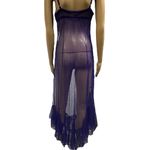 Vintage Blue Violet Lace Mesh Ruffled Spag Strap Padded Slip Dress Chemise M Purple Size M Photo 5