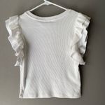 ZARA sz L ruffle sleeve ribbed crop tank top NWT Photo 6