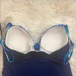 NWT Profile by Gottex twist front ruched tummy control swimsuit dress 14 Blue Photo 2