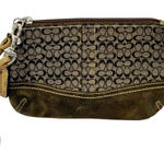 Coach  MINI SIGNATURE C MAHOGANY SUEDE LEATHER TRIM PURSE BAG WALLET WRISTLET Photo 0