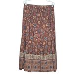 Sag Harbor  Brown Vintage Boho Midi Skirt Bollywood Minimalist Size Large Photo 1