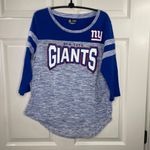 NFL Team Apparel New York Giants Tee Women's Size Large Jeweled 3/4 Sleeves Blue Photo 1