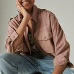 Lucky Brand Cropped Twill Utility Jacket in Mauve Size XS Button Front Pockets Photo 5