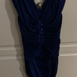 Tadashi Shoji Women's Blue Ruched Bodycon Cocktail Party Dress Medium Photo 0