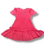 Love Shack Fancy  Rena Ruffle Mini Dress Smocked Waist V-Neck Party Cocktail Med‎ Photo 2