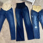 A pea in the pod Lot of Maternity jeans full panel medium skinny jeans cropped jeans bootcut Photo 0