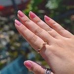 18K Gold Plated Hot Pink Clover Ring Photo 3