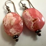 Sterling silver rhodochrosite drop earrings Photo 2