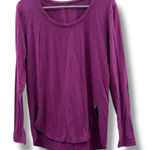 Lululemon  Purple Long Sleeve Scoop‎ Neck High Split Hem Shirt Sz S Photo 0