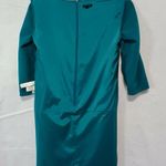 Ann Taylor Teal Drop Waist Dress 8 | 3/4 Sleeve Work Office Career Zip Skirt Green Photo 4