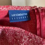 Liz Claiborne  Red Floral Paisley Maxi Dress Sleeveless Linen Blend Size 10 Photo 6