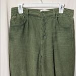 Reformation  Cynthia High Rise Button Fly Straight Corduroy Pants in Moss Size 28 Photo 2