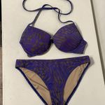 Victoria's Secret Victoria’s Secret 2 Piece Push-up Bikini Purple Gray Animal Print Photo 1