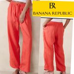 Banana Republic  Easy Linen Pull On Pant New Coral Wide Leg Size M Photo 1