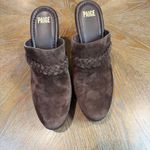 Paige  Alex Studded‎ Brown Suede Platform Clogs Size 11 Retro 70's Photo 5