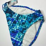 California Waves Blue Into The Deep Strappy Hipster Bikini Bottoms. Size XL Photo 1